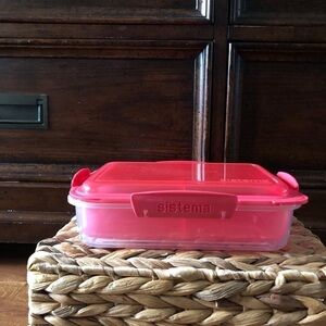 Sistema pink & clear bento box lunch container